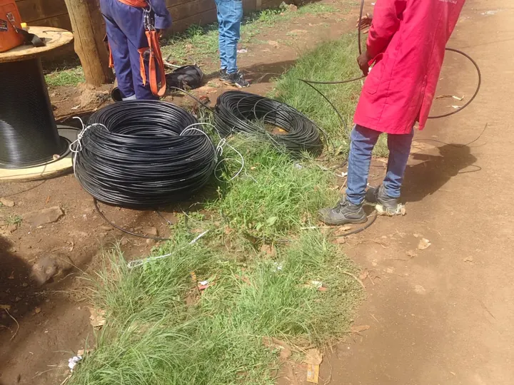 Fibre cable installation work for Ignite Wifi in Nyeri