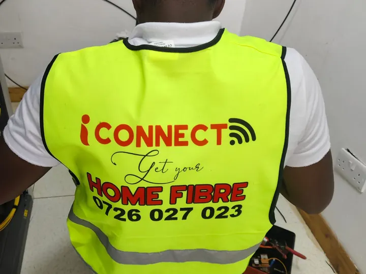 Ignite Wifi technician installing fibre internet in Nyeri